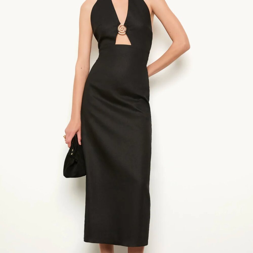 Cala de la Cruz Clara Dress linen black NWT